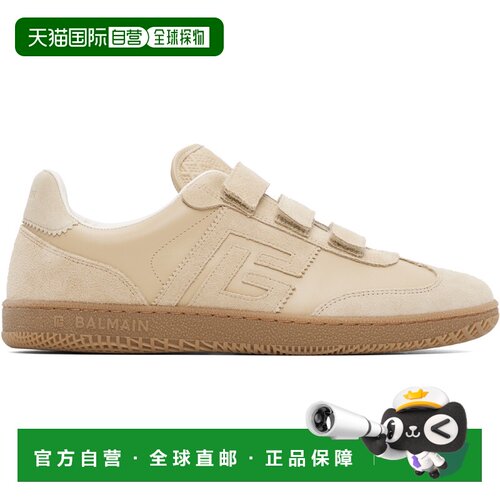 香港直邮Balmain 巴尔曼 男士 驼色 Swan Suede 运动鞋 HM1VJ423L