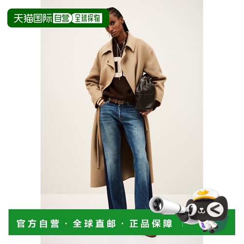 自营欧洲直邮Ba&Sh巴安诗 KATE女士驼色羊毛混纺长款大衣