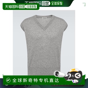 grey灰色 香港直邮AURALEE 004073 羊绒真丝毛衣马甲 舒适时 男士