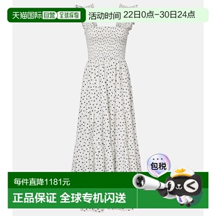 1h可退 香港直邮RIXO 女士 Kendall 波尔卡圆点棉质中长连衣裙