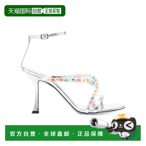 1h可退 Jimmy Choo Blanche 高跟凉鞋 BLANCHE90EQNSILVERMULTI