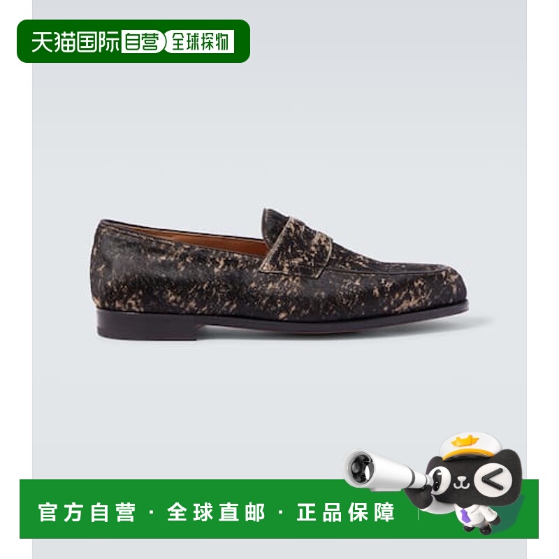 1h可退 香港直邮John Lobb 男士 Lopez 小牛毛乐福鞋 black黑色