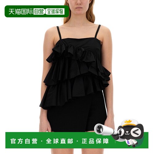1h可退 欧洲直邮MSGM 女士T恤 3641MDT0724710199 SS2024 黑色 TO