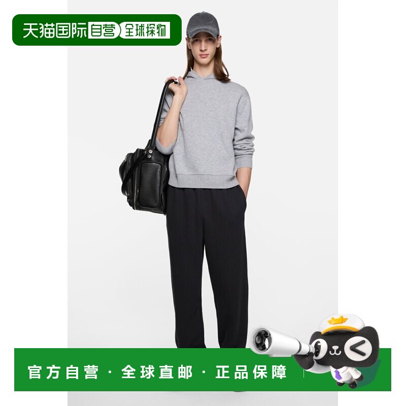 自营欧洲直邮Acnes Studios 男士冷灰色羊绒连帽套头针织衫