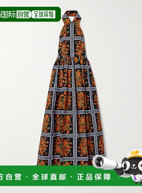 1h可退 香港直邮CAROLINA HERRERA 女士 印花罗缎挂脖礼服 P2511N