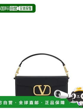 1h可退 香港直邮Valentino 华伦天奴 女士 LOCÃ2 黑色皮革手袋 5W