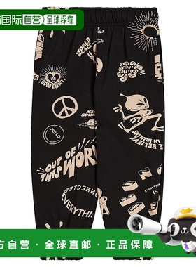 1h可退 香港直邮Molo 男童 Adan 印花棉质运动裤童装 black黑色