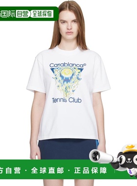 1h可退 香港直邮Casablanca 女士 白色 Tennis Club Icon T 恤 WS
