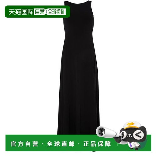 自营欧洲直邮MAXMARA麦丝玛拉 Pompei女士黑色粘胶纤维船领无袖长