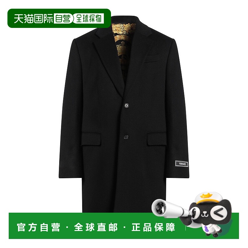 1h可退 香港直邮Versace 范思哲 男士 大衣 black黑色 舒适时尚