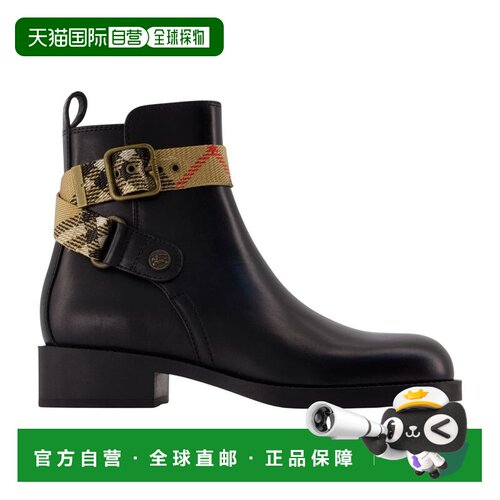 1h可退 香港直邮Burberry 巴宝莉 女士 LF HUNTLEY 25 皮质黑色短