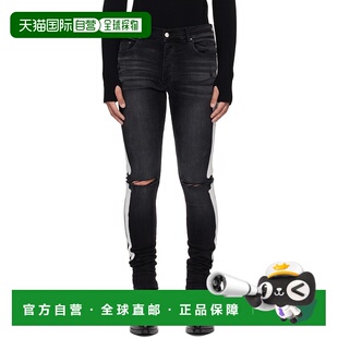 1h可退 香港直邮AMIRI 男士 黑色 Bones Slash 牛仔裤 AMDNSY1157