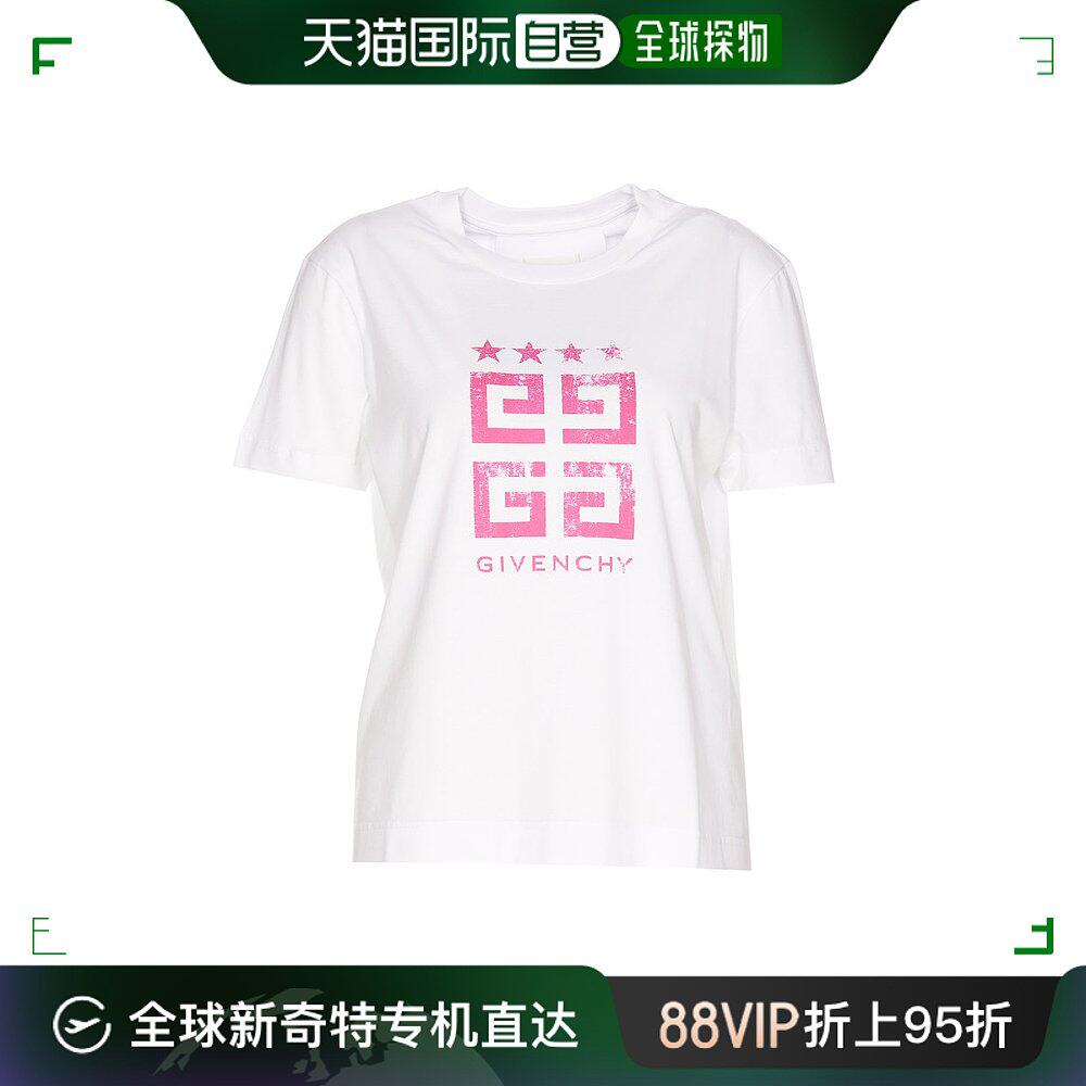 香港直邮givenchy 女士givenchy 4g 星星标志印花 t 恤设计师纯棉