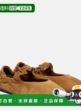 1h可退 香港直邮Miu Miu 缪缪 女士 Ruches 绒面革玛丽珍平底鞋