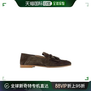 Ferragamo 香港直邮Salvatore 菲拉格慕 男士 深棕色麂皮绒流苏商