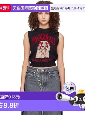 1h可退 香港直邮GANNI 甘尼 女士 黑色 Graphic Wool 马甲 A1070