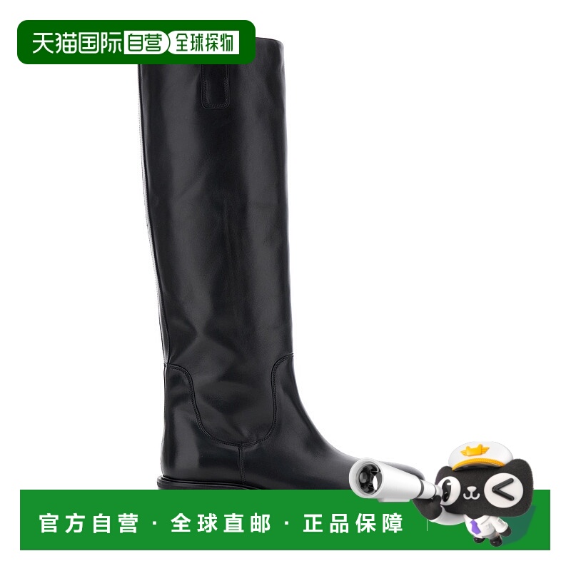 香港直邮aeyde 女士 'Henry' 黑色直入式及膝皮质靴子 A11KBLAID4