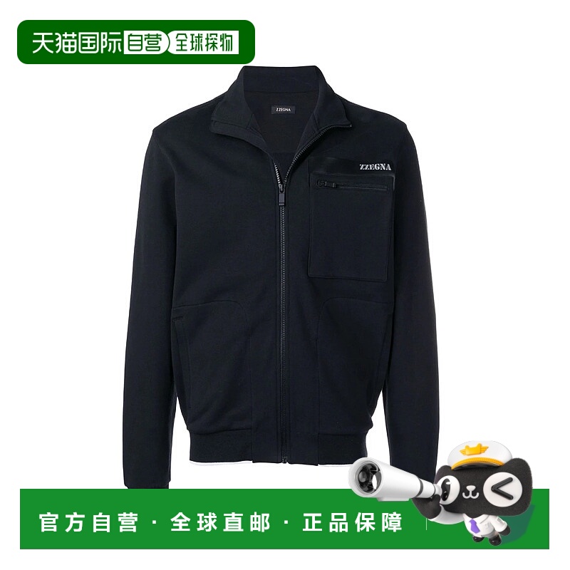 香港直邮Z Zegna 黑色logo拉链休闲外套 VS458Z802杰尼亚夹克