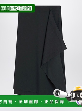 香港直邮Ami Paris 女士 煤炭黑灰色羊毛半身裙 FSK426WV0067