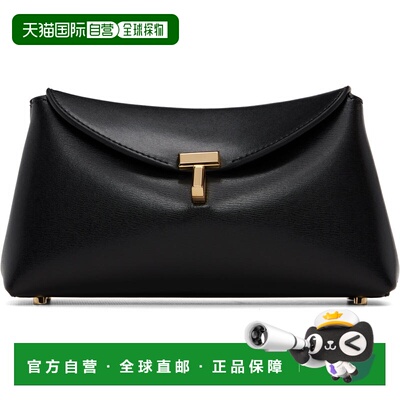 1h可退 香港直邮toteme 女士 黑色迷你 T-Lock Leather 手拿包 26