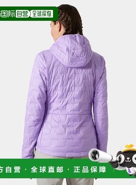自营欧洲直邮Helly Hansen 女士紫色聚酰胺LIFALOFT™连帽保暖夹克
