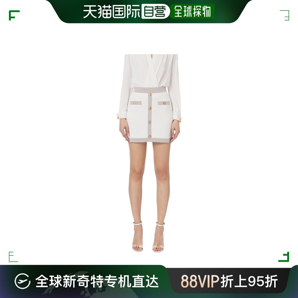 香港直邮Elisabetta Franchi 女士 压花粘胶迷你半身裙 GK98B42E2 女装/女士精品 半身裙 原图主图