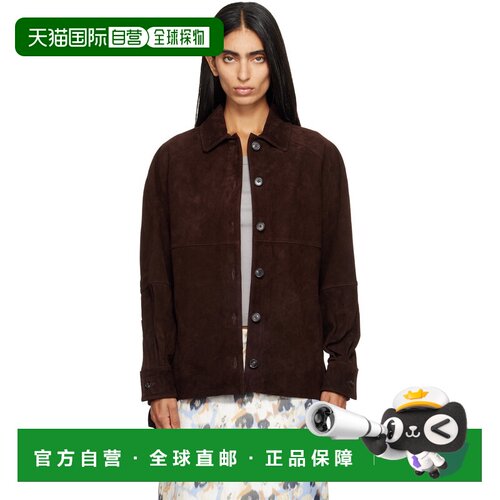 1h可退 香港直邮Staud 女士 STAUD 棕色 Josette 绒面革夹克 R25F