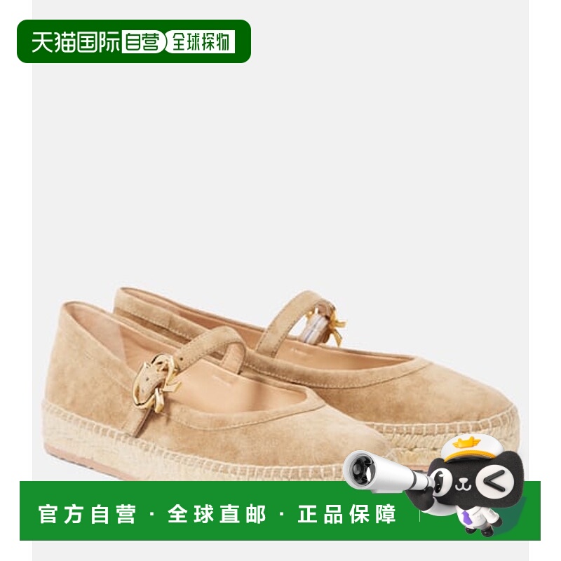 香港直邮Gianvito Rossi 吉安维托 罗西 女士 Elda 绒面革麻底鞋