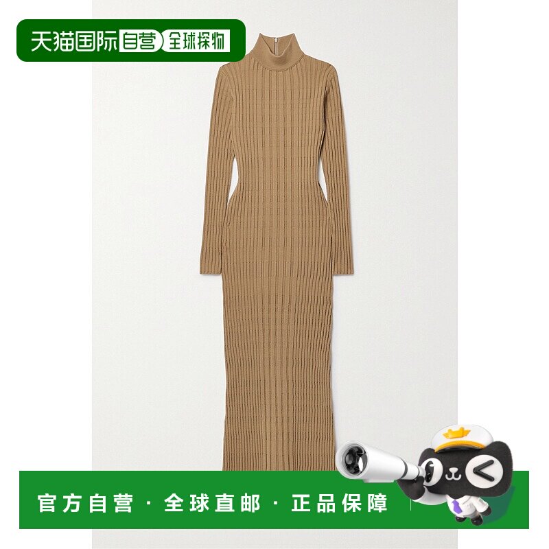 香港直邮TOD'S 托德斯 女士 罗纹羊毛混纺高领长款连衣裙 X7WM347