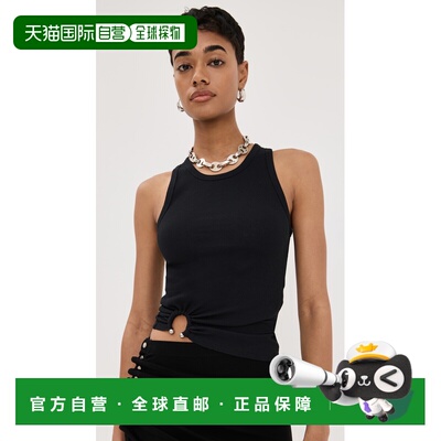 1h可退 美国直邮Rabanne 女士 Piercing 标志背心上衣 black黑色