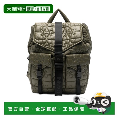 香港直邮Ganni 绗缝翻盖口袋背包 B2080004双肩包