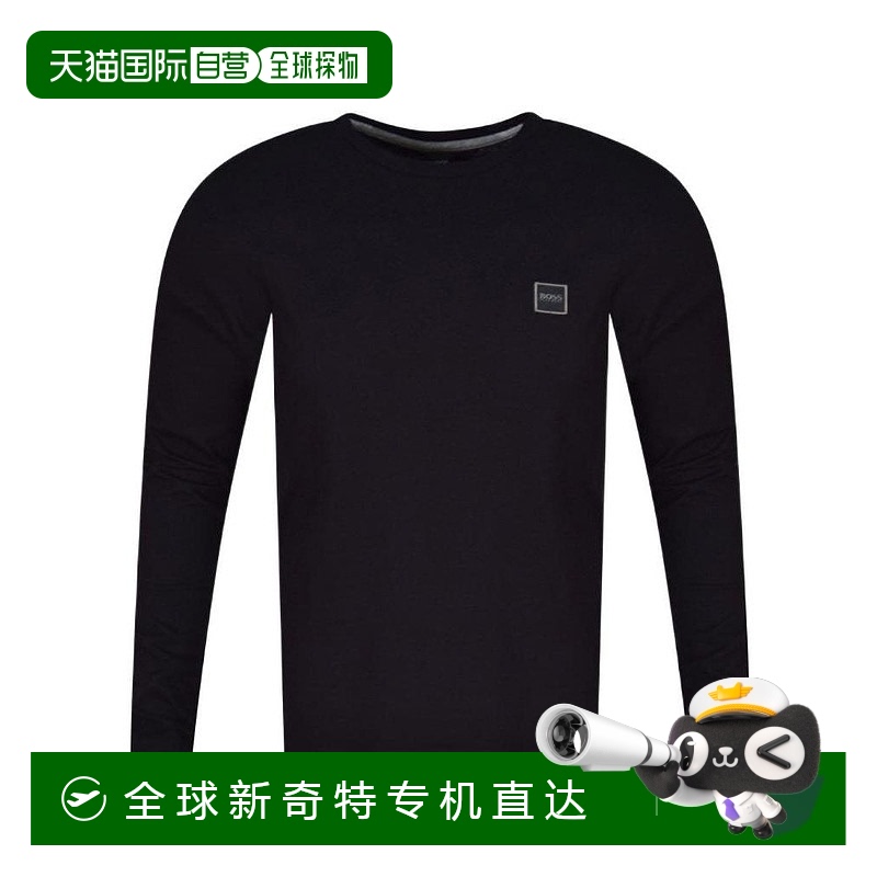 香港直邮Hugo Boss 黑色徽标长袖T恤 TACKS50393629001