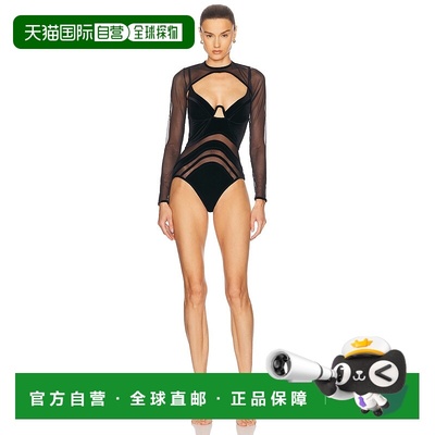 1h可退 香港直邮ZIMMERMANN 女士 Rhiannon 网纱袖连身泳衣 4216W