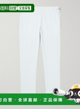 1h可退 香港直邮Orlebar Brown 男士 Griffon 锥形棉混纺绉条纹裤