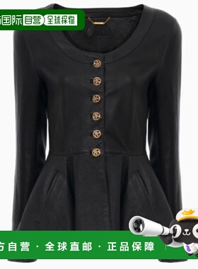 1h可退 香港直邮Chloe 蔻依 女士 黑色皮革夹克 CH25WCV61225