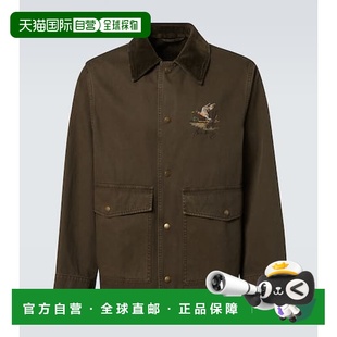 灯芯绒饰边棉质斜纹布军装 男士 夹克 巴宝莉 香港直邮Burberry