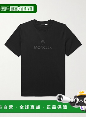 香港直邮Moncler 盟可睐 男士 网纱边徽标印花棉针织T恤 8C000608