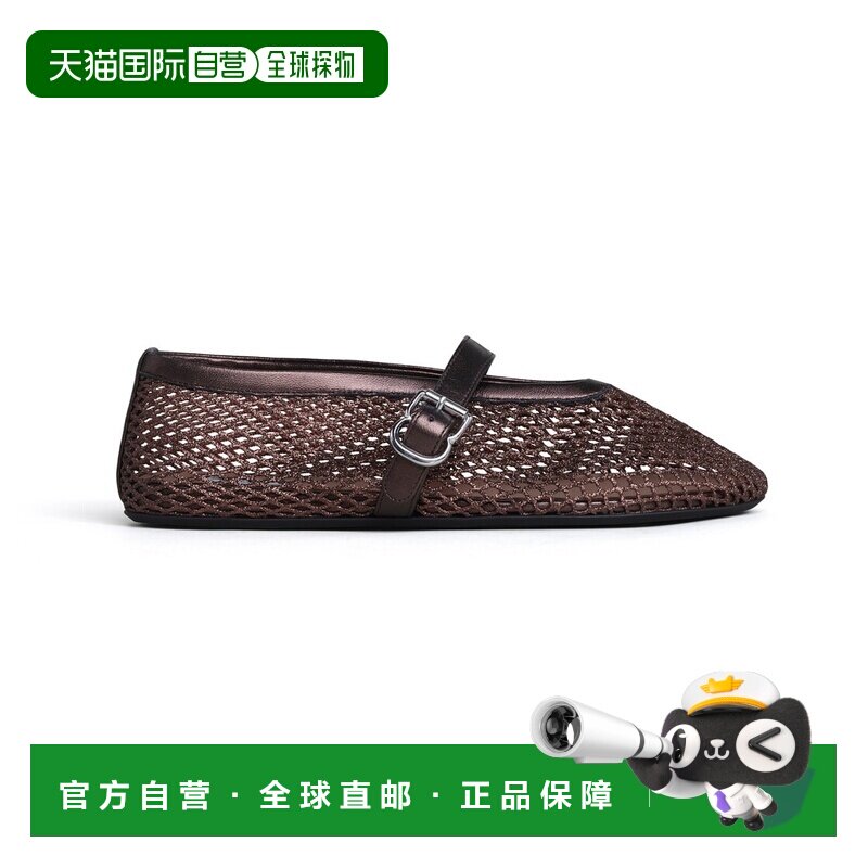 自营欧洲直邮Alaia阿拉亚 LA BALLERINE女士网纱压纹皮革芭蕾平底