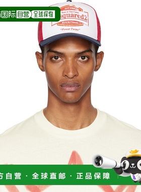 香港直邮Dsquared2 二次方 男士 白色 & 红色徽标棒球帽 BCM08870