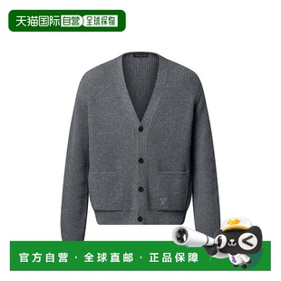 自营1h可退 欧洲直邮LV路易威登 男士深花灰色羊绒珍珠母贝纽扣开