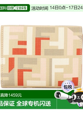 1h可退 香港直邮Fendi 芬迪 女士 FF 多色布织钱包 8M0480AV1Y