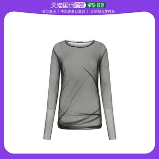 ANDELMANAnn 自营｜ANN Demeulemeester黑色薄纱长袖 Tee 2202