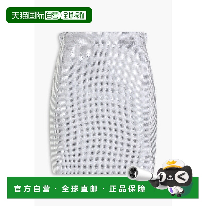 香港直邮Balmain 巴尔曼 女士 水晶装饰针织迷你半身裙 AF4LB665J