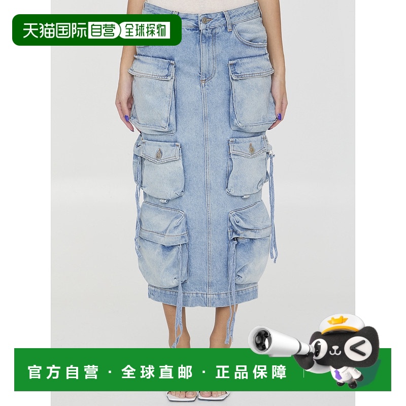 1h可退 香港直邮The Attico 女士 工装中长半身裙 WCS189D073024