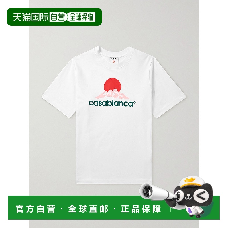 香港直邮Casablanca 男士 Montagne Logo-Appliqued 有机棉针织T