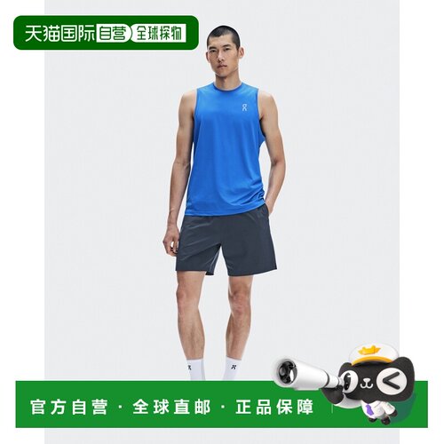 欧洲直邮自营ON昂跑 Core Tank男士蓝色聚酯纤维跑步轻吊带背心