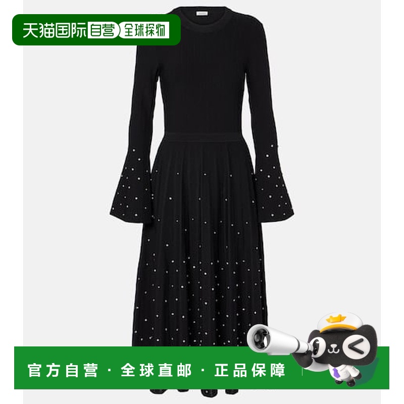 1h可退 香港直邮Simkhai 女士 Pruitt 精饰中长连衣裙 black黑色