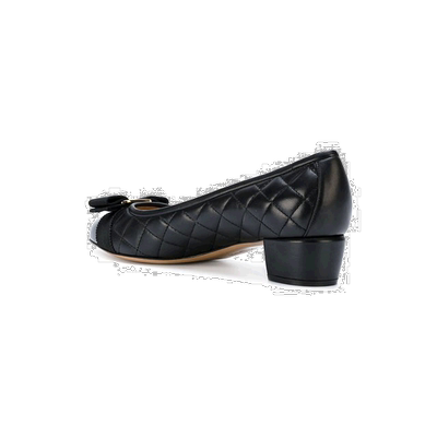 香港直邮Salvatore Ferragamo 黑色Vara蝴蝶结高跟鞋 01M832浅口