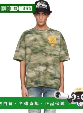 香港直邮AMIRI 男士 绿色 Eagle Oversized T 恤 AMTOJR1024