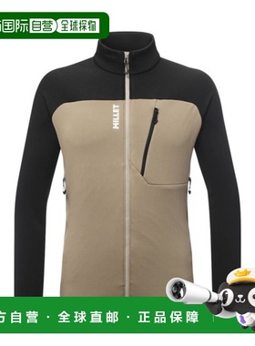 自营欧洲直邮MILLET SENECA男士闪长岩灰/黑色聚酯纤维拉链抓绒衣